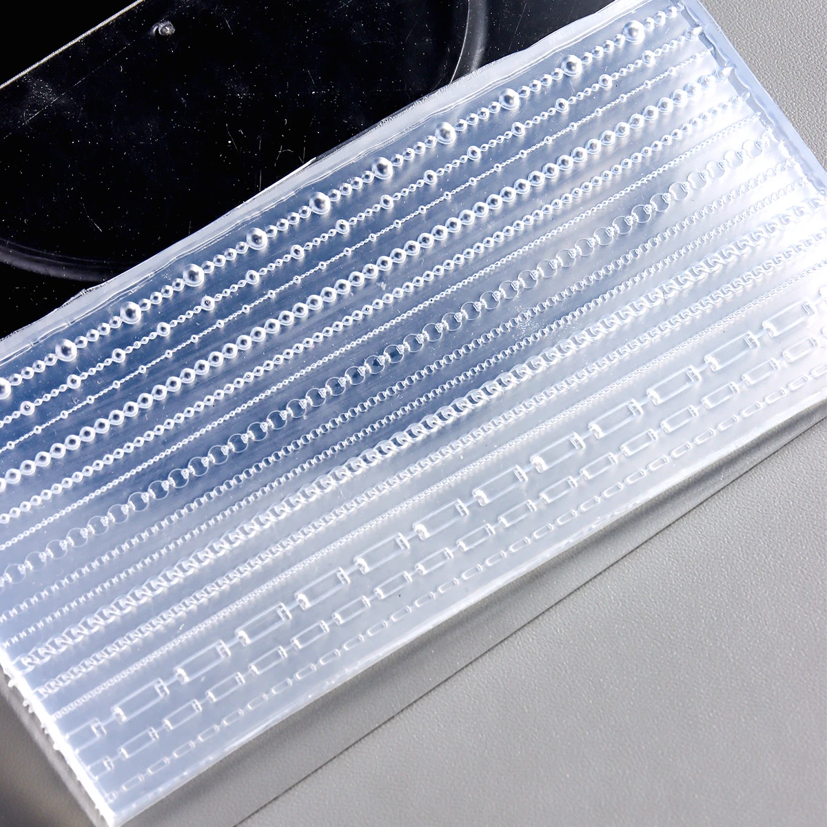 3D-Ketten-Silikon-Nagelform-Set, wiederverwendbare Nagelkunst-Schnitzschablone, doppelseitiger Stift, mehrere Kettenmuster, DIY-Schmuck-Deko – Detail 9