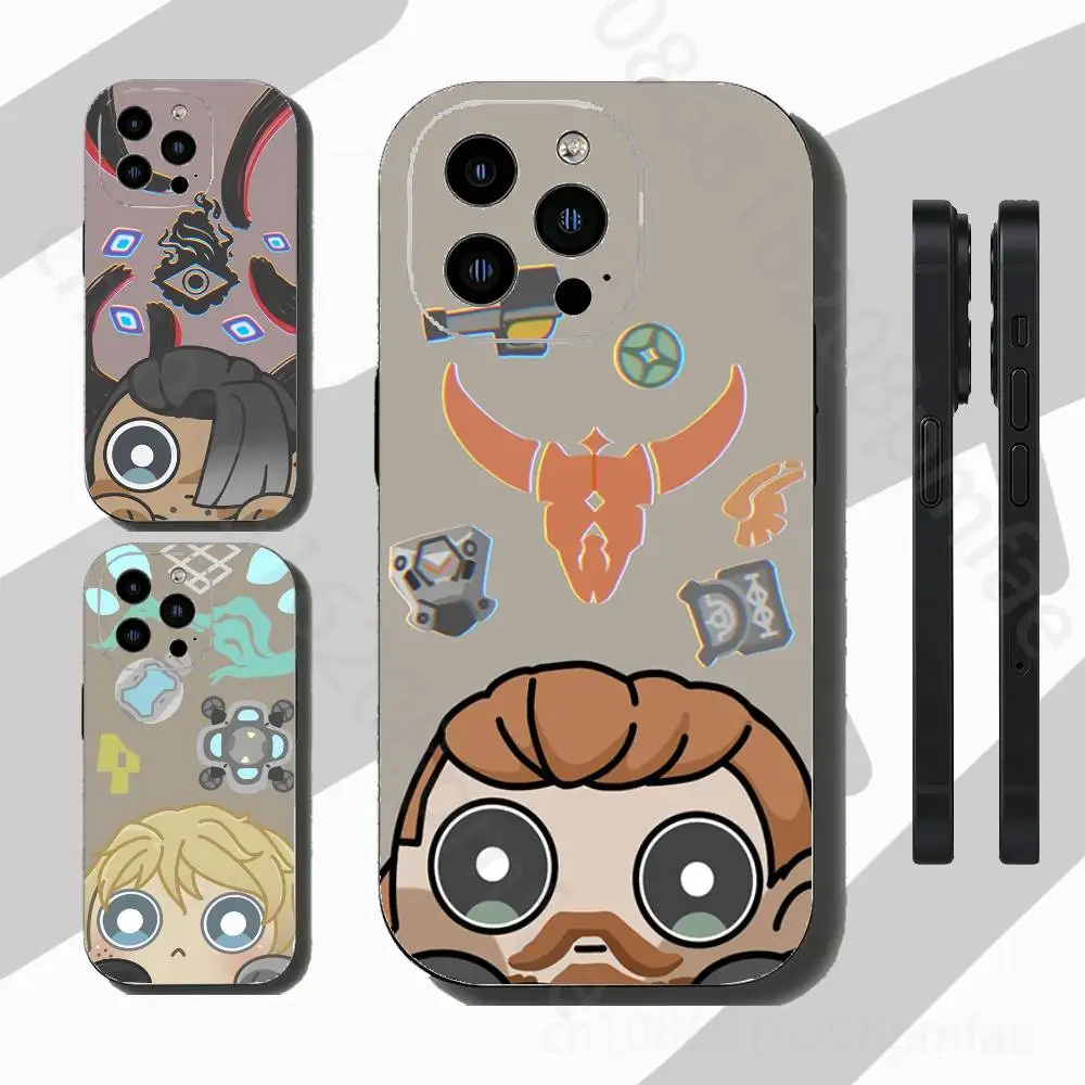 Cartoon V-Valorant Slim Back Phone Case for iPhone 17,16,15,14,13,12,11 Pro,Max,Plus,X,XS,XR,SE,Mini Protective Cover