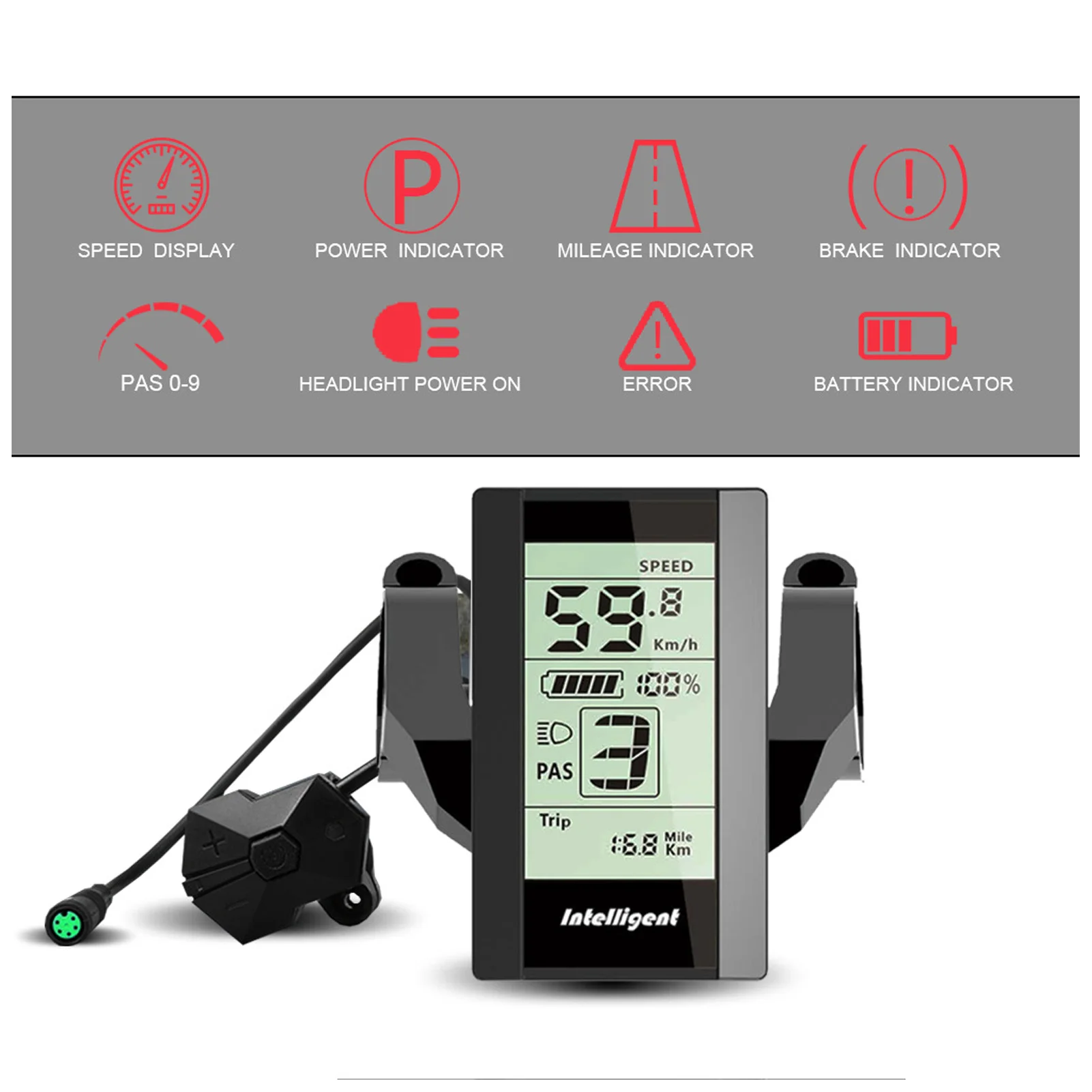 Display LCD per bici elettrica 24V 36V 48V 52V 800S Display LCD compatibile per Controller BAFANG per la modifica della bici elettrica