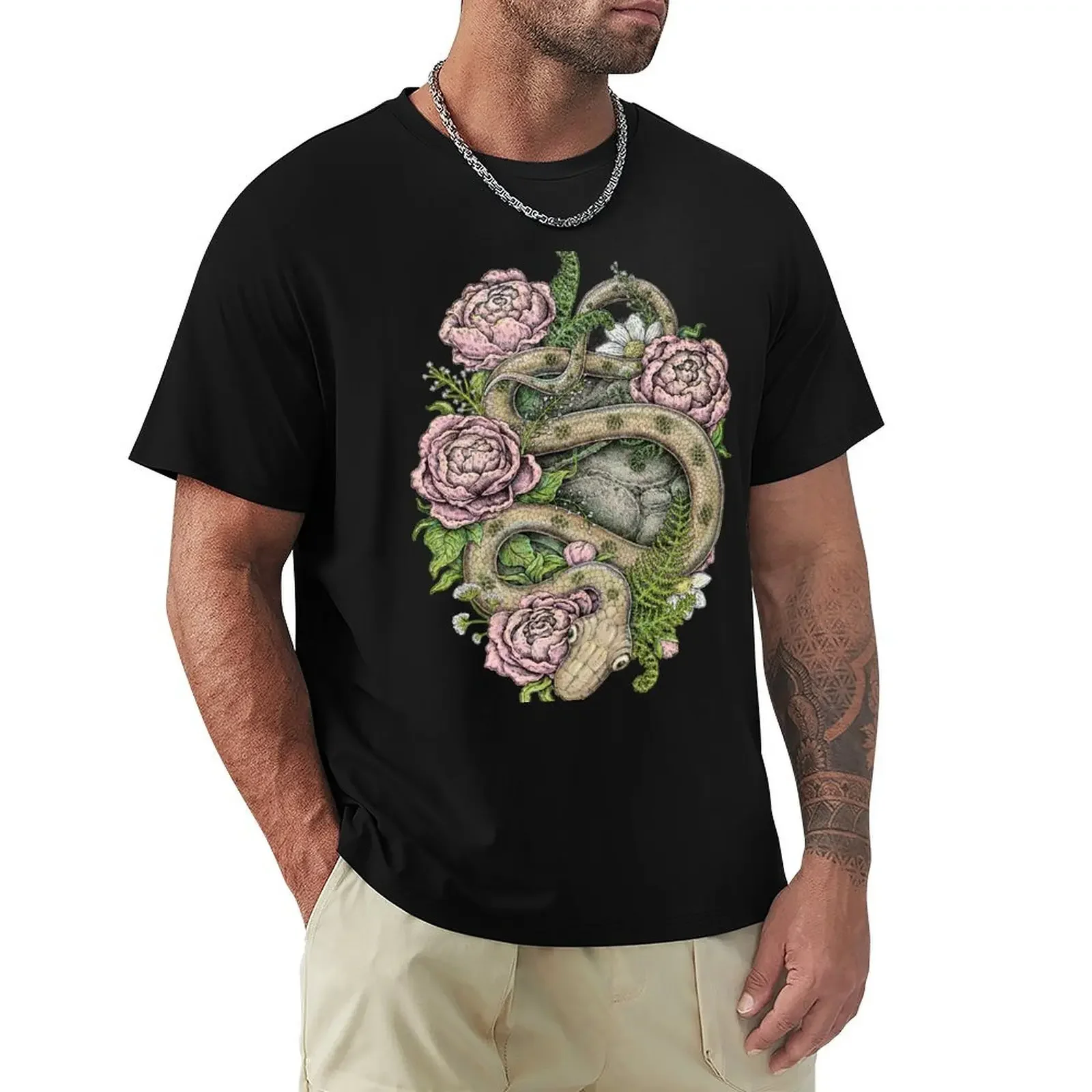 Among the Peonies - Colorful Version T-Shirt boys animal print shirts graphic compression shirt men