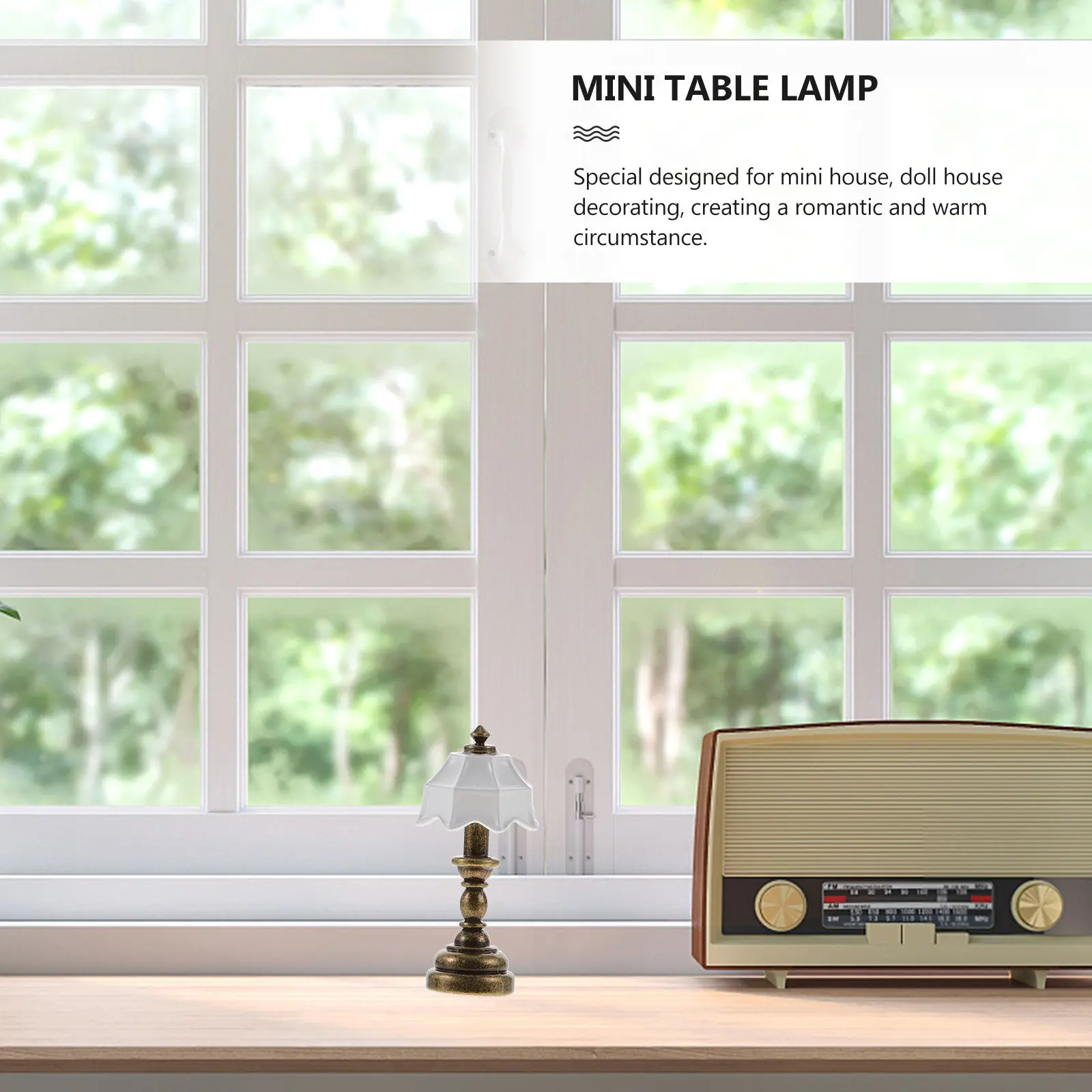 

Миниатюрная настольная лампа для домика, романтический теплый светильник для декора, украшение для детской комнаты, миниатюрная мебель для домика