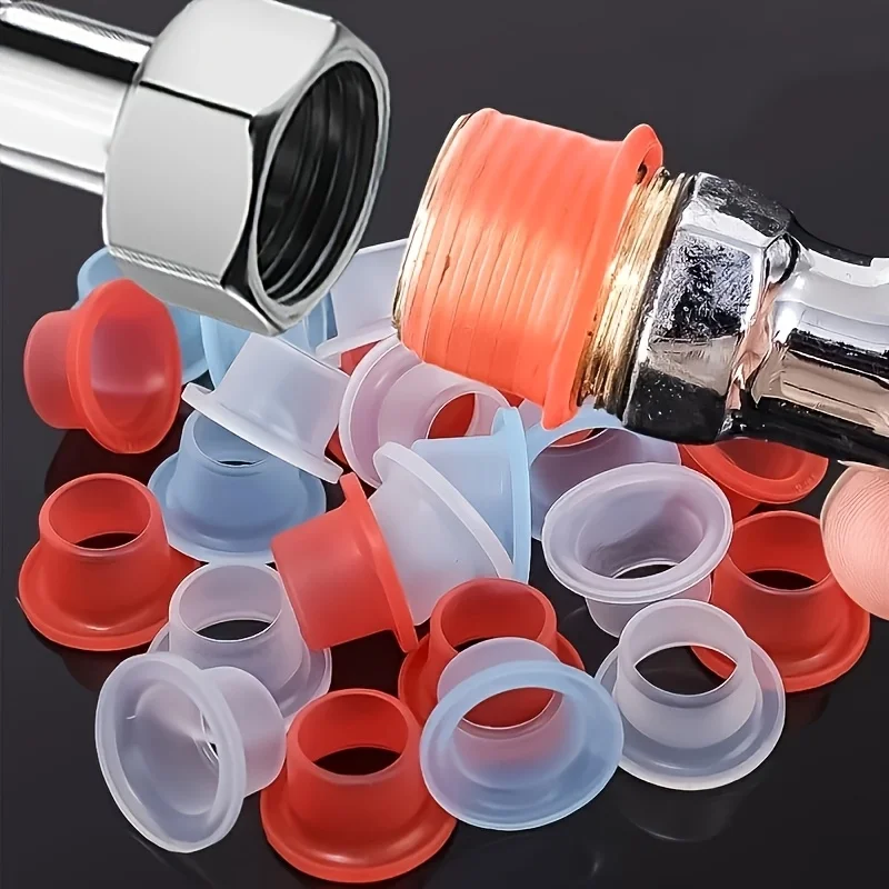 20/40Pcs Faucet Leak-Proof Sealing Gasket Rubber Pipe Sealing Washer Silicone Raw Tape Triangle Valve Hose Plumbing Fitting Plug