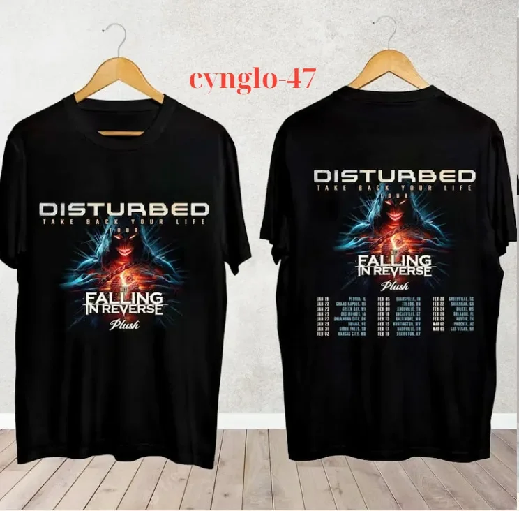 Disturbed 2024 Tour T-Shirt Concert Music Shirt Size S-3XL