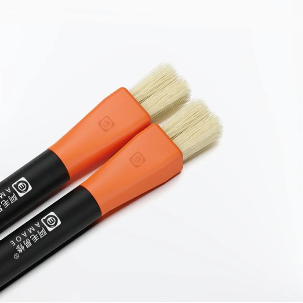 AMAOE M91 Double Copper Changelable Head Dual-purpose Bristle Brush for Mobile Phone Repair IC Pad Clean Deglue Tin Removal Tool