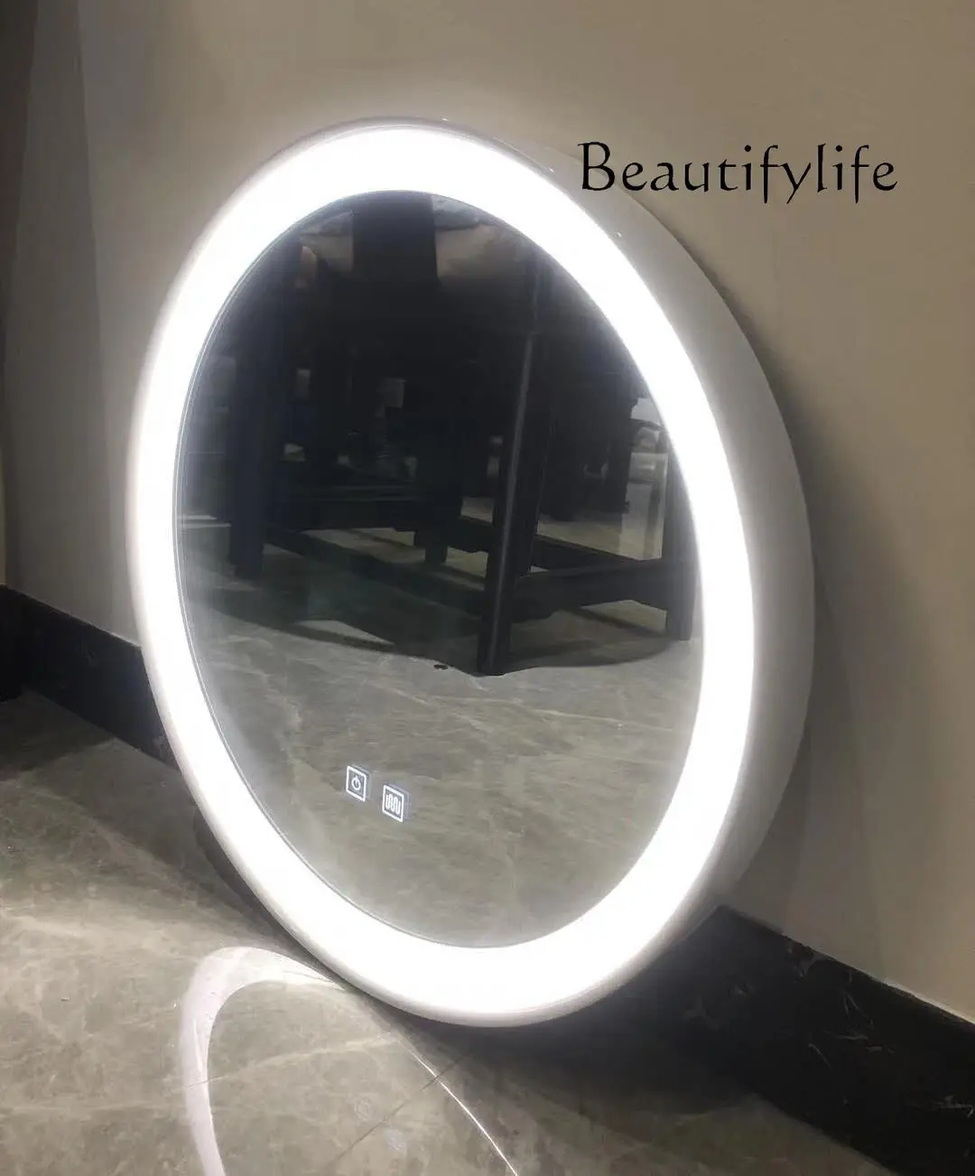 

Новое тонкое пластиное интеллектуальное облачное зеркало специальной формы, светодиодное косметическое зеркало, круглое зеркало для макияжа, настенное украшение