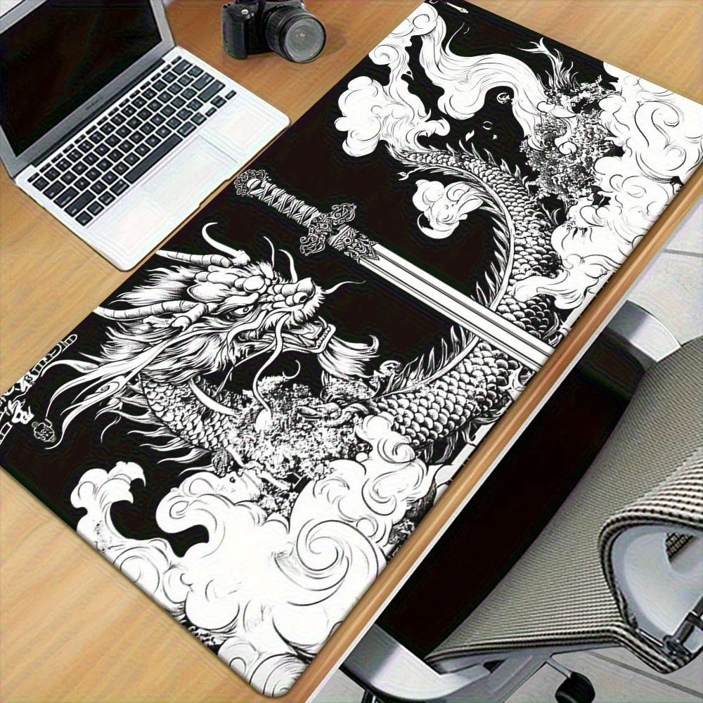 Mouse pad para jogos Dragon Design, impressão de alta definição, base de borracha durável, antiderrapante, adequado para jogadores e profissionais