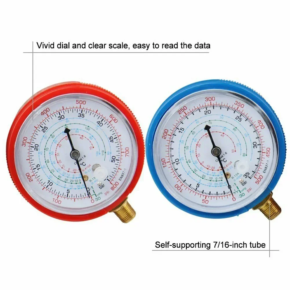 2PCS Low High Pressure Gauge R22 R404A R134A R410A Air Conditioner Manifold Gauge HVAC Tool Accessories