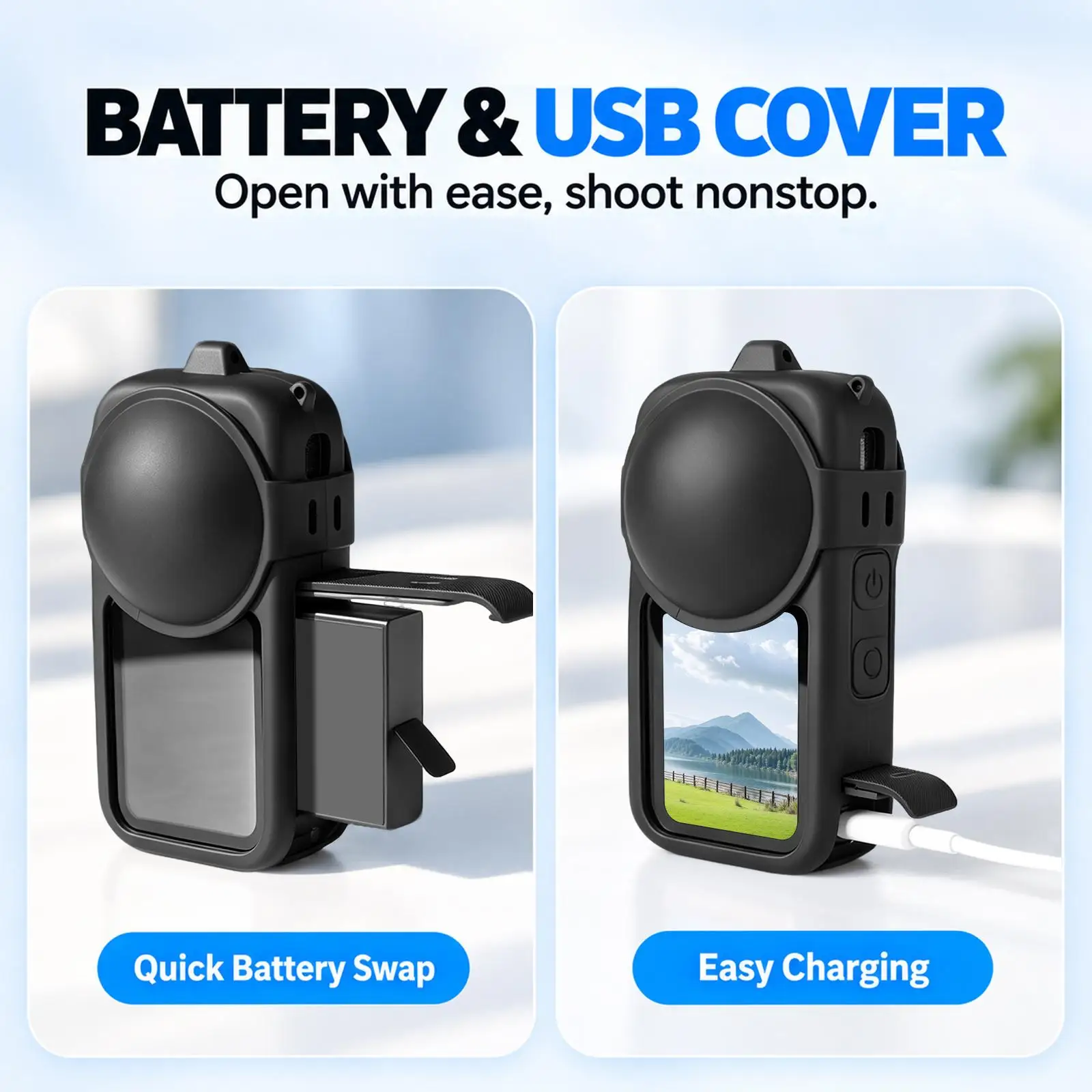 PULUZ PULUZ Cover For Insta360 X6 Silicone Protective Case with Lens Cover & Strap for Insta360 X6 - Aliexpress Deal