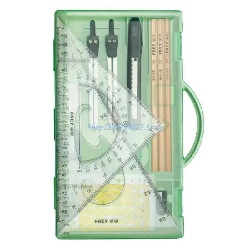 R6FF Professional Geometry Set Geometry Kit-for Artists and Students Compasses,Drawing Tools,Drafting Supplies,Drafting Set