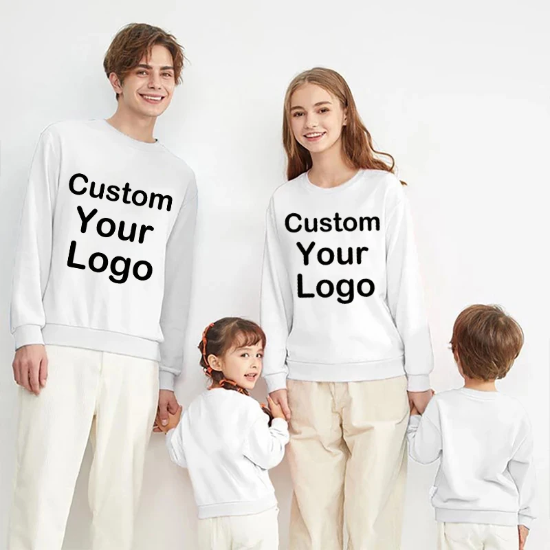 Autumn Winter Parent-child Clothing Sweatshirt Print Pullover for Man and Women Child Round Collar Shirts