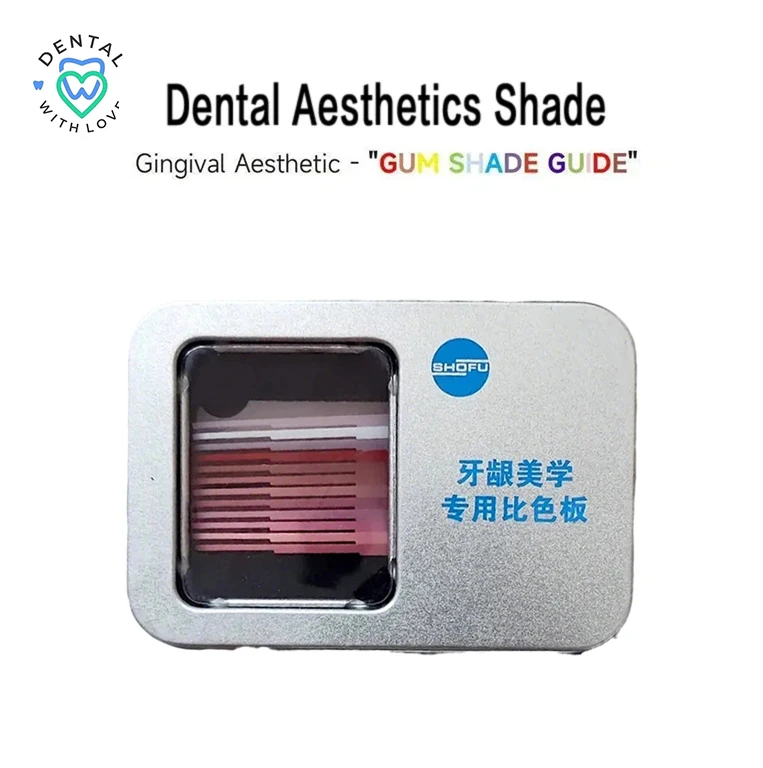 Dental Material SHOFU Polymer Porcelain Gum Aesthetics Shade Guide Classical Bleach Colorimetric Plate Model Oral Cavity Nursing