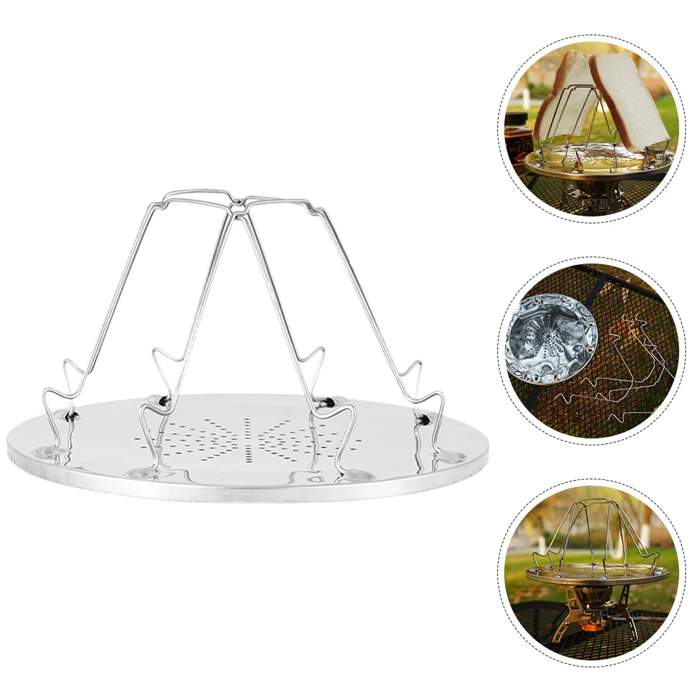

2Pcs Outdoor Stainless Steel Bread Rack Foldable Toasting Shelf for Camping Picnic 4-Slice Tray Space-Saving Cooking Tool