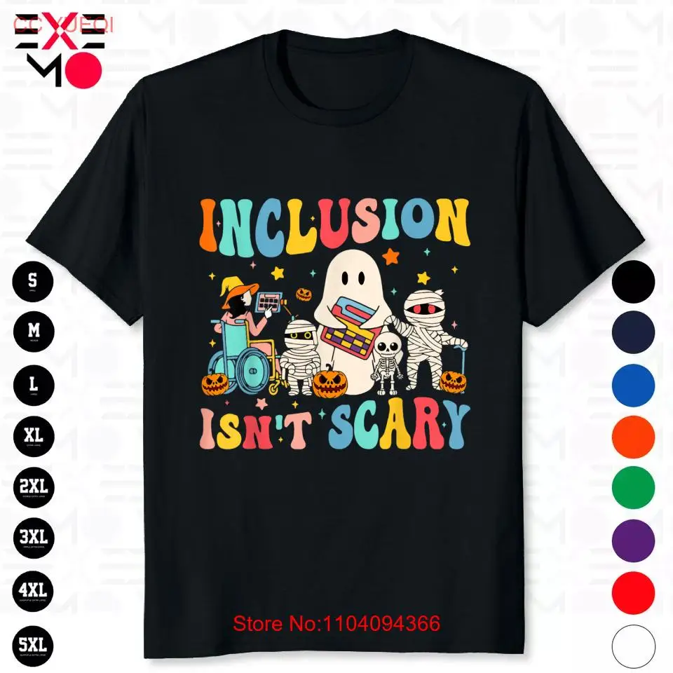 Inclusion Isn't Scary Skeleton Ghost Cute Halloween Unisex T-Shirt