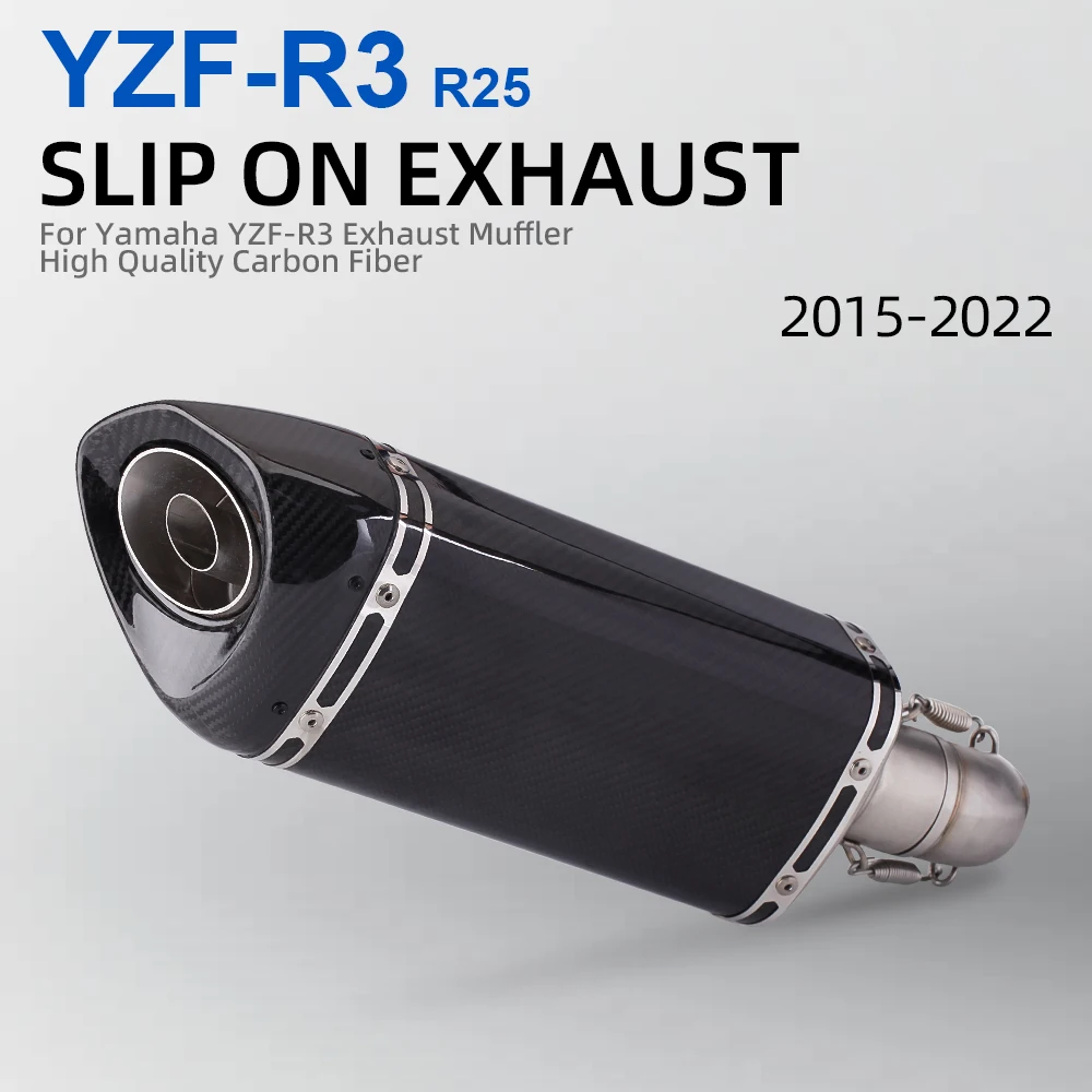 

Motorcycle Exhaust Escape Modified Middle Link Pipe Moto carbon Muffler Slip On For Yamaha R25 R3 YZF-R25 YZF-R3 MT03 MT25