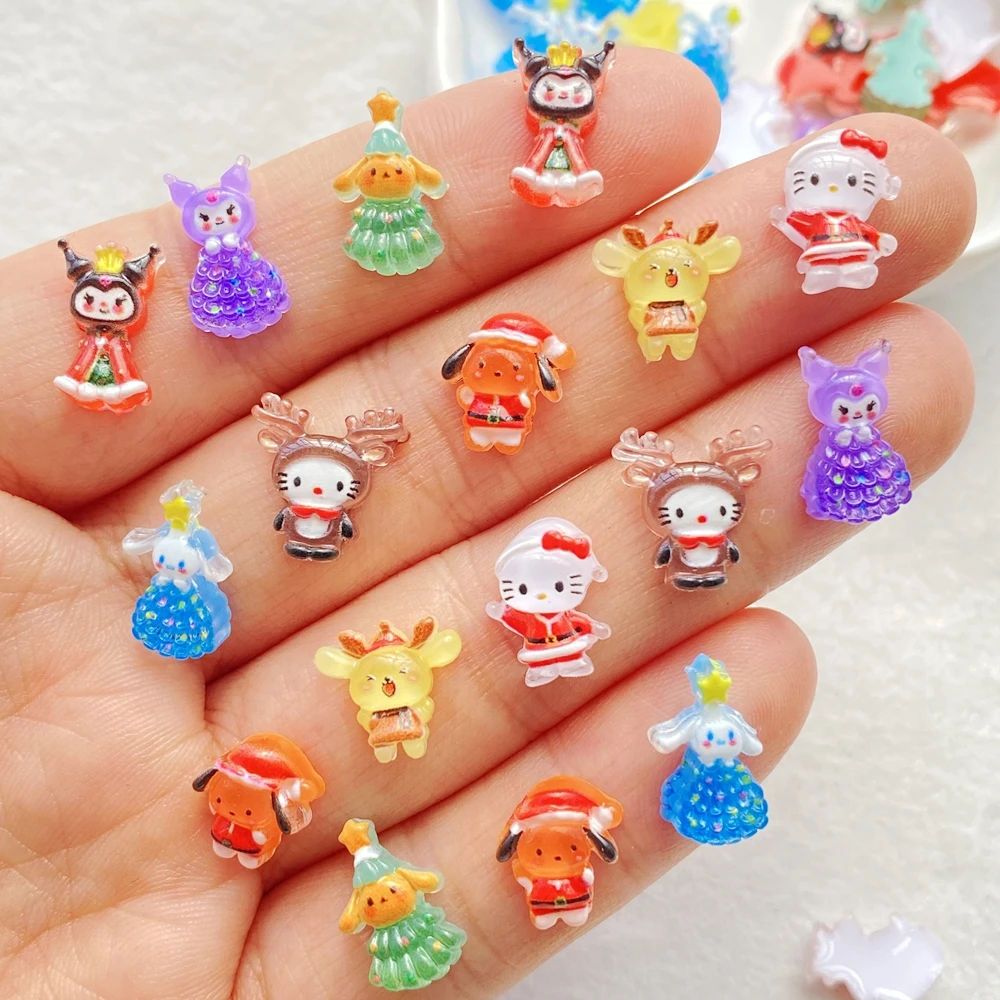 50 Pcs Resin Kawaii Mini Animal Series Flatback Rhinestones Figurines Nail Art Hairpin DIY Scrapbook Accessories Crafts
