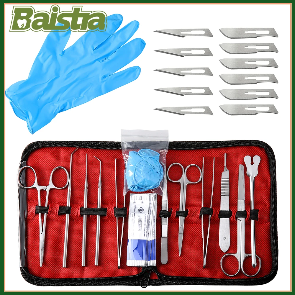 

23pcs/Set Dental Suture Practice Kit for Medical Students Surgical Training Set Suturing Tools Forceps Scissors Blades AZDENT