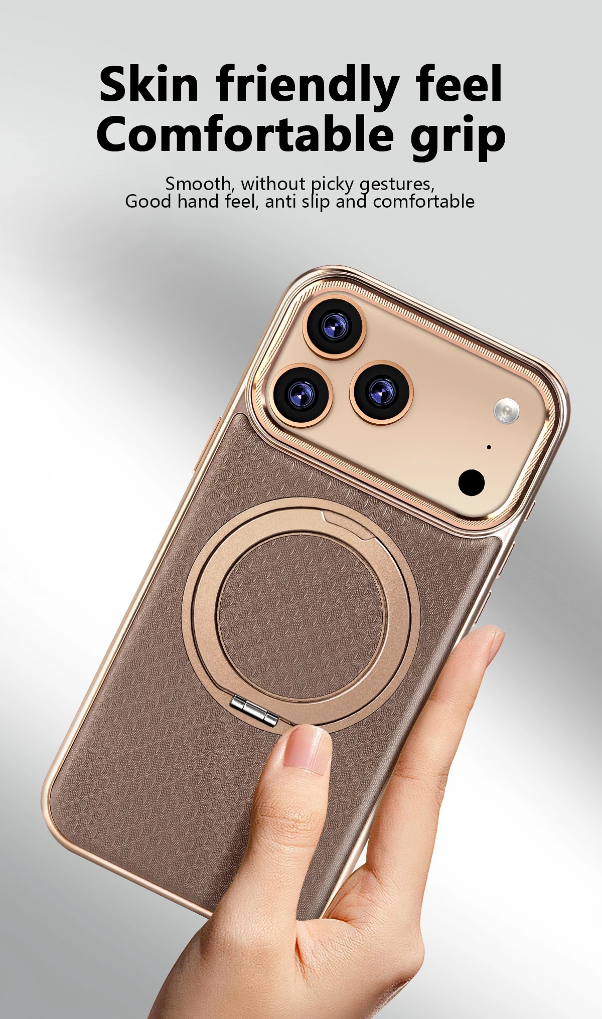 Leather Case for iPhone 15 14 13 18 Pro Max 12 16 Plus Magnetic Wireless Metal Ring Charging Solid Color 17 Air Cover Case