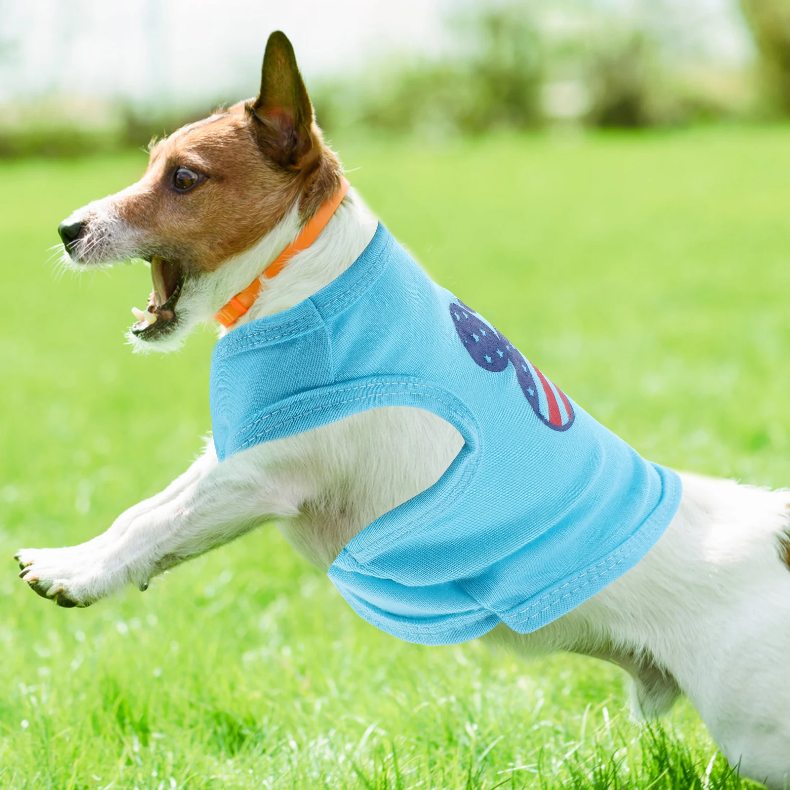 

Dog Clothes American Flag Print T Shirt Sports Vest Xs Pet Vest Breathable Wear resistant Puppy Shirt Dog