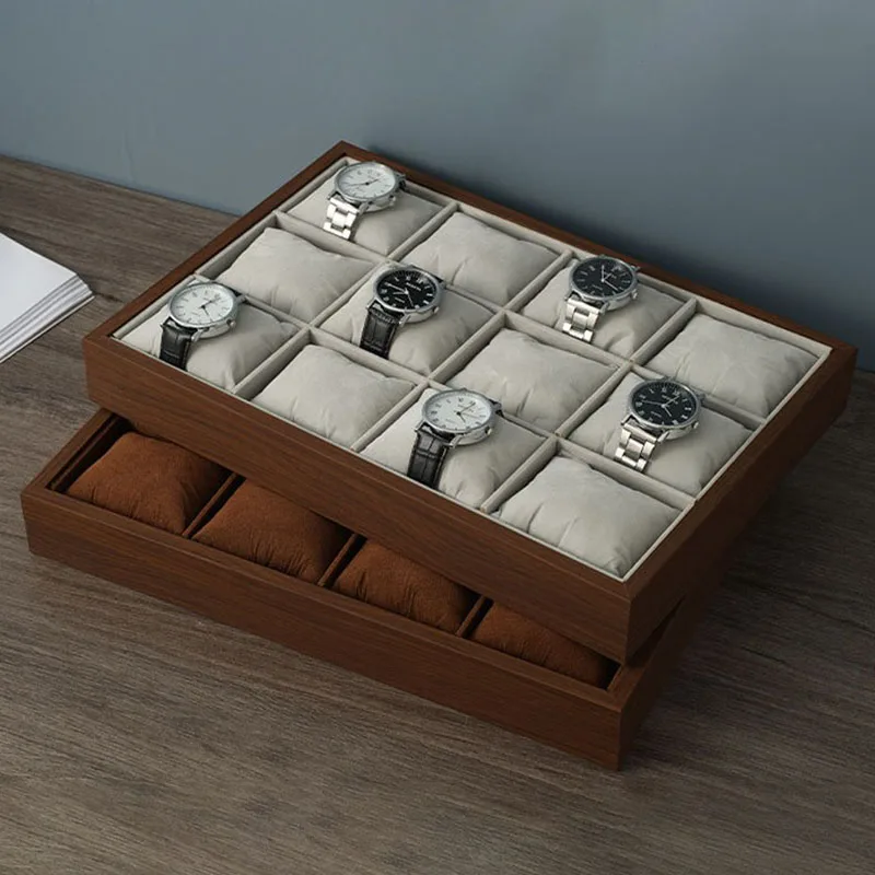 

Деревянные коробки для демонстрации часов, роскошный футляр для хранения наручных часов, 12 слотов, коробка для коллекции ретро-часов, органайзер для часов, чехлы