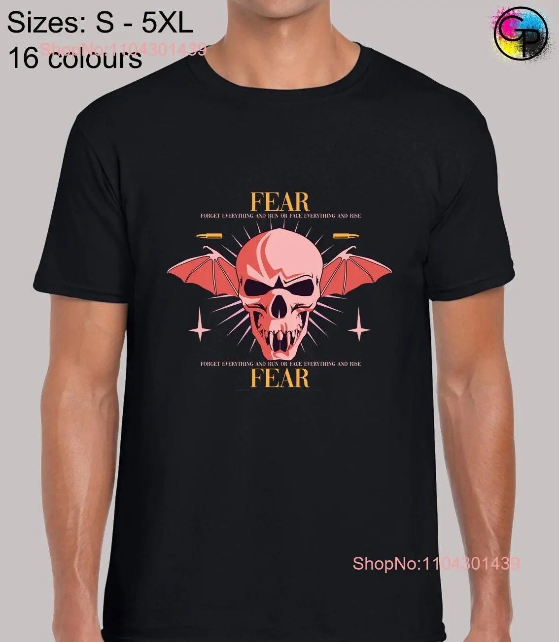 Fear skull mens T Shirt unisex funny novelty slogan quote cool fashion top design modern graffiti art artist banksy present