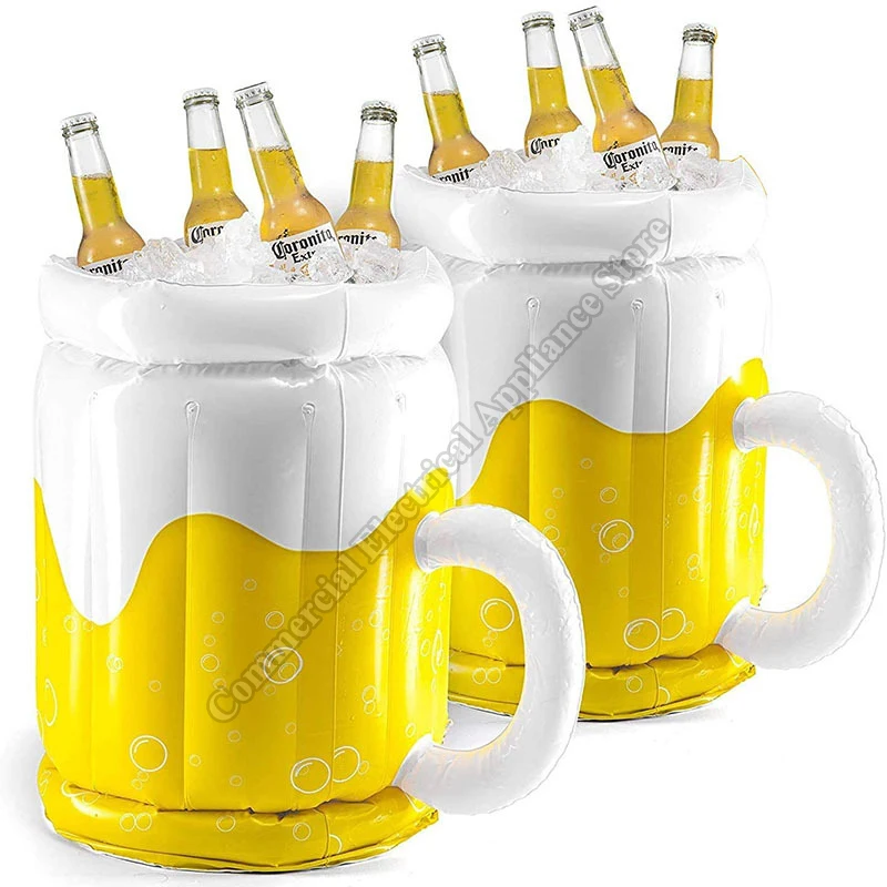 Inflatable Beer Mug Outdoor Portable Ice Bucket Beach Pool Party Beer Cooler Ice Refrigerated Inflatable Supplies Mug