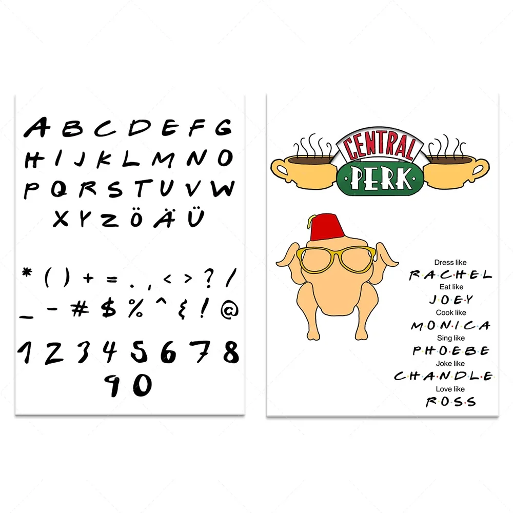 Friends font svg, friends letters, numbers, symbols, cricut, friends TV show font decoration canvas print poster