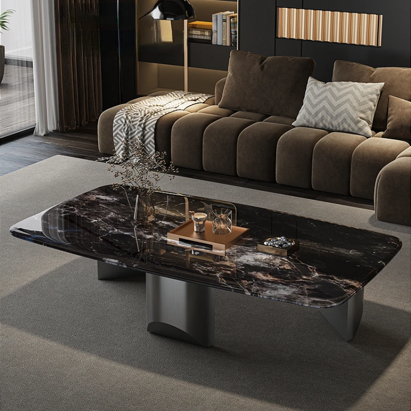 Metal Coffee Tables Minimalist Square Aesthetic Luxury Tea Table Black Insulation Living Room Mesa De Centro Home Decoration