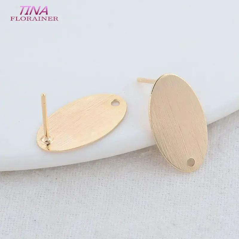 10*18 MM 14K Gold Color Plated Brass Ellipse Shape Stud Earrings High Quality Diy DIY Jewelry Making Finding Accessories