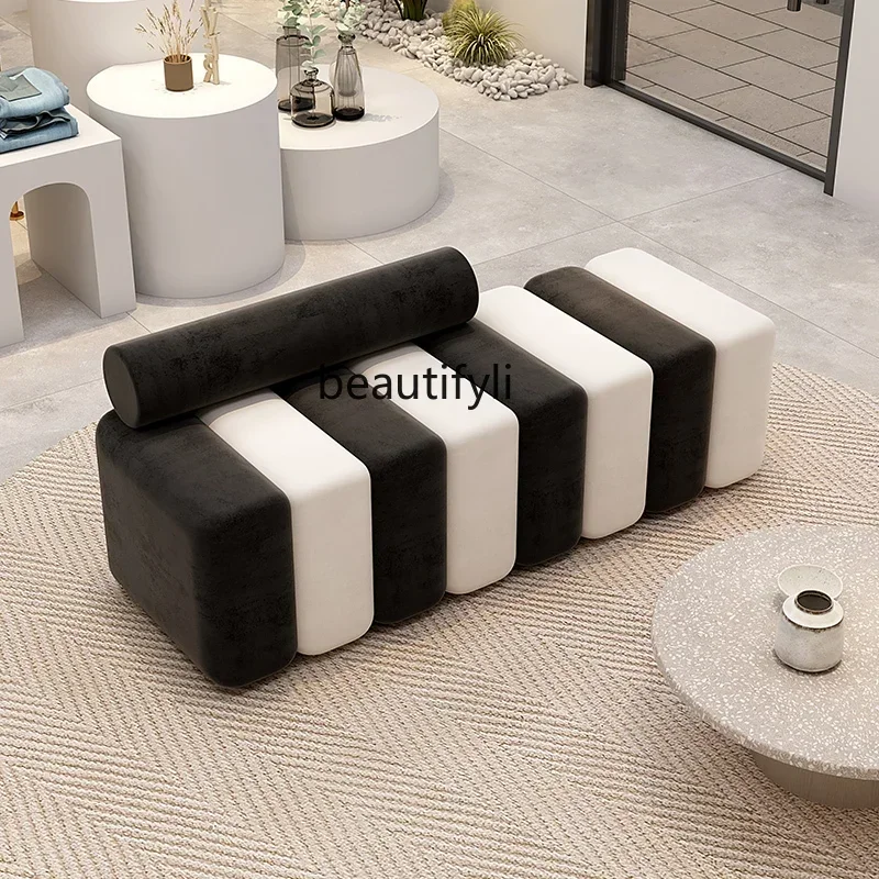 

smt03 Beauty Salon Modern Creative Reception Waiting Chair Light Luxury Fabric Leisure Sofa