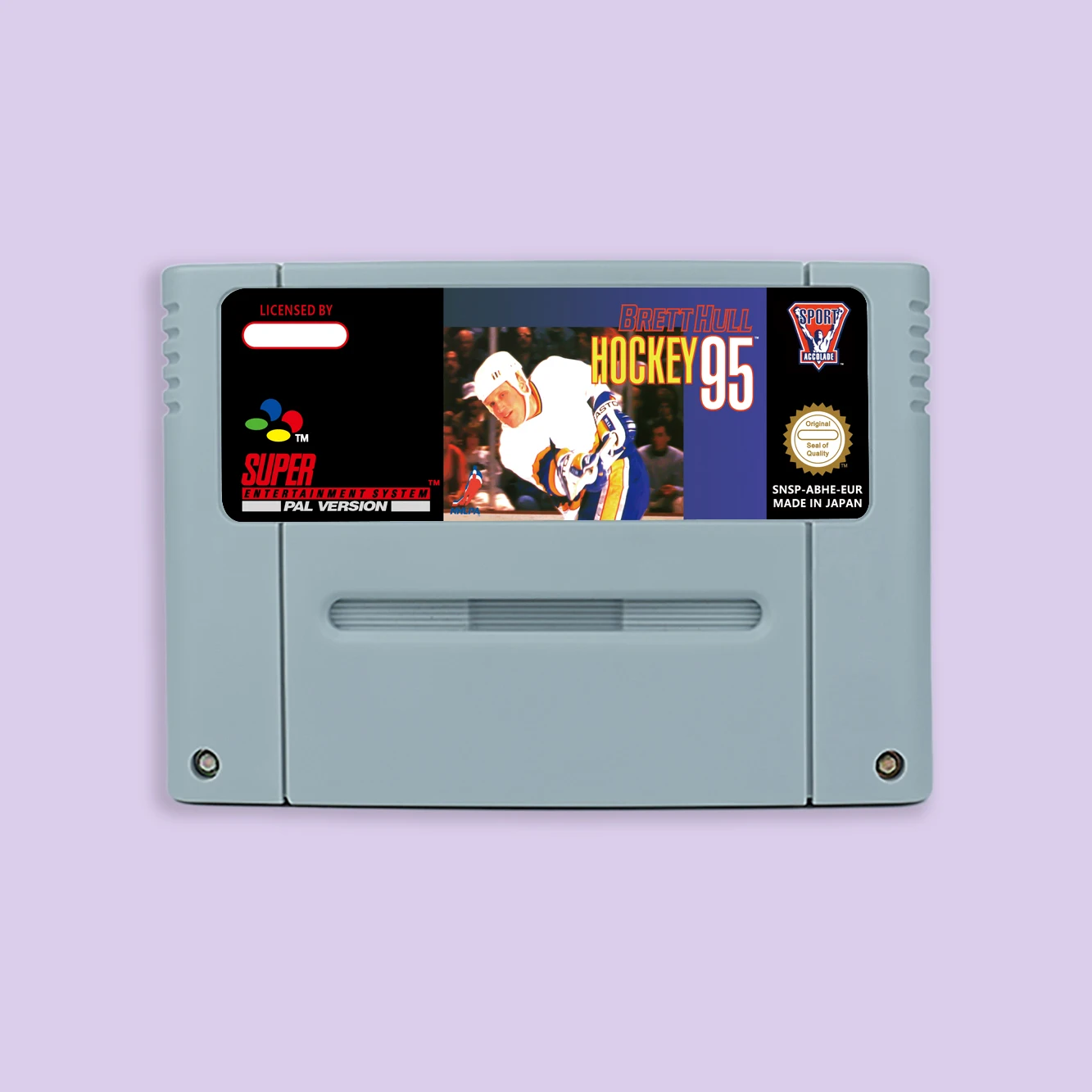 Brett Hull Hockey 95 16 Bit Action Game Card for USA NTSC EUR PAL Version SNES Video Game Console