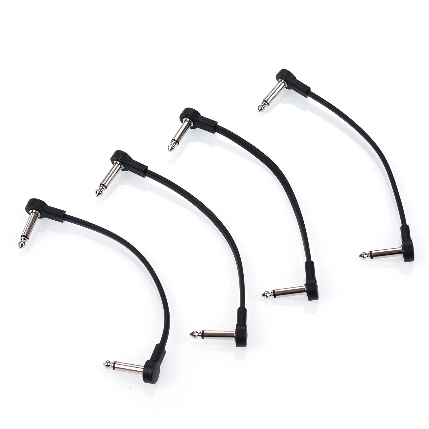 24AWG OFC Guitar Effect Pedal Flat Patch Cable 6.35mm Audio Line Connector Wire 10-50cm Metal Heads Copper Core Guitar Jack Plug