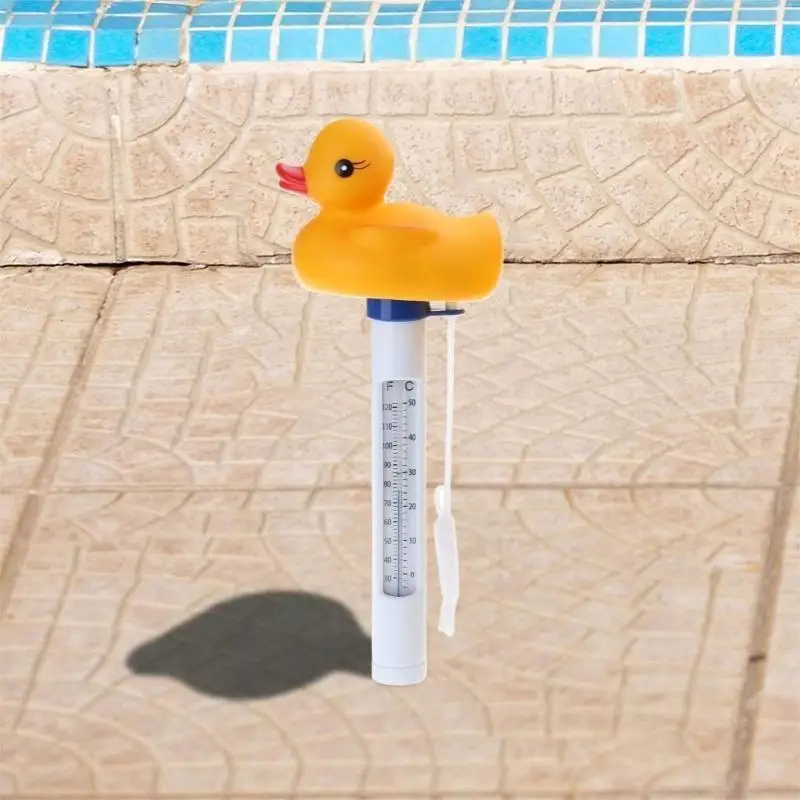   Cartoon Duck Floating Pool Dispenser Thermometer Chlorine Tablets Release