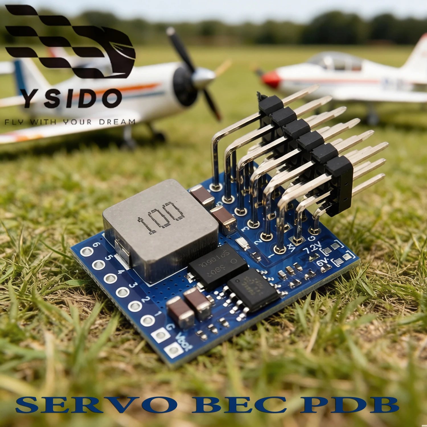 YSIDO 4A BEC SERVO PDB 5.5-36V TO 5-8.2V Power Distribution Board with 6Pin Header for RC FPV Airplane Fixed-Wing Drone Parts