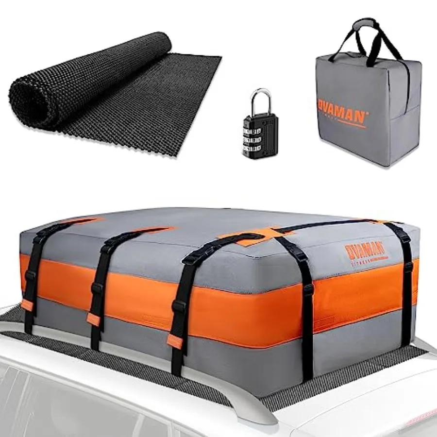 

Car Rooftop Cargo Carrier Bag 23 Cubic Feet Waterproof Heavy Duty 900D Roof Bag for All Vehicles SUV with/Without Roof Rack Car