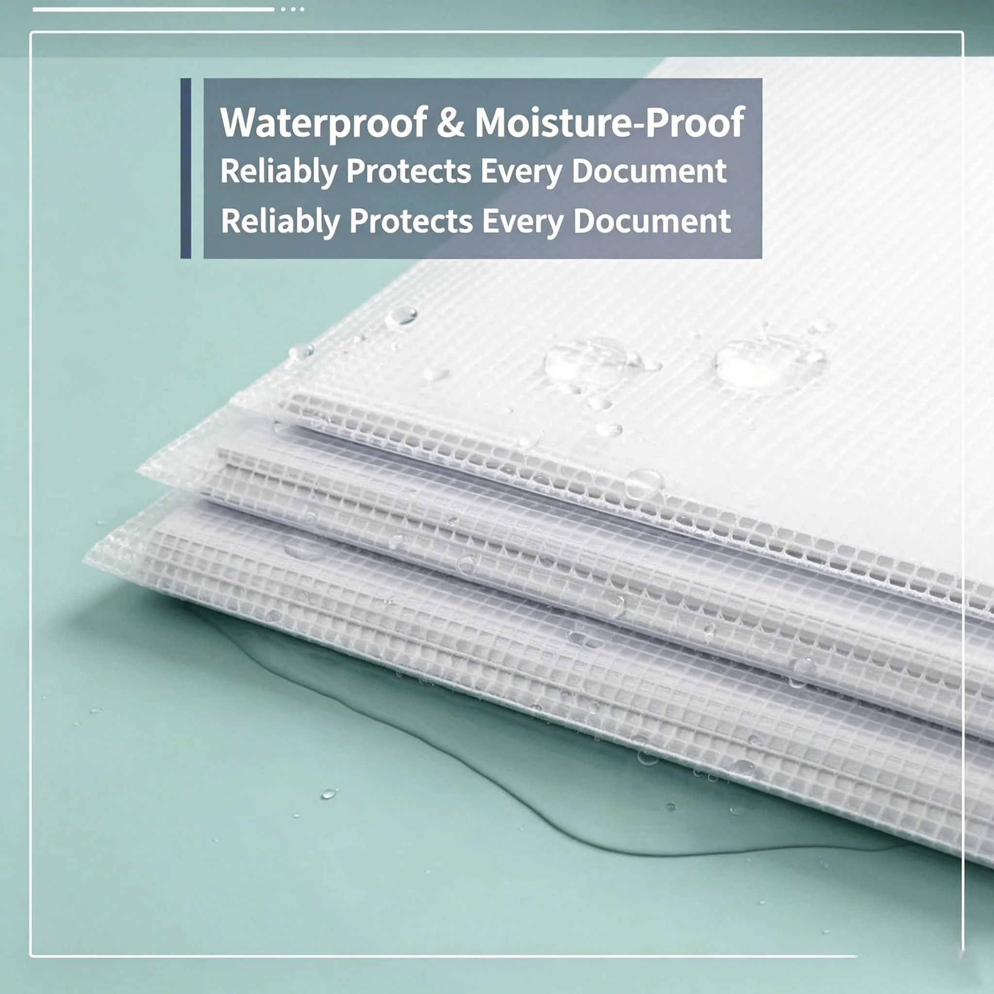 6Pcs A4 Mesh Zipper Pouch Document Bag Waterproof File Organizer Random Color view 4