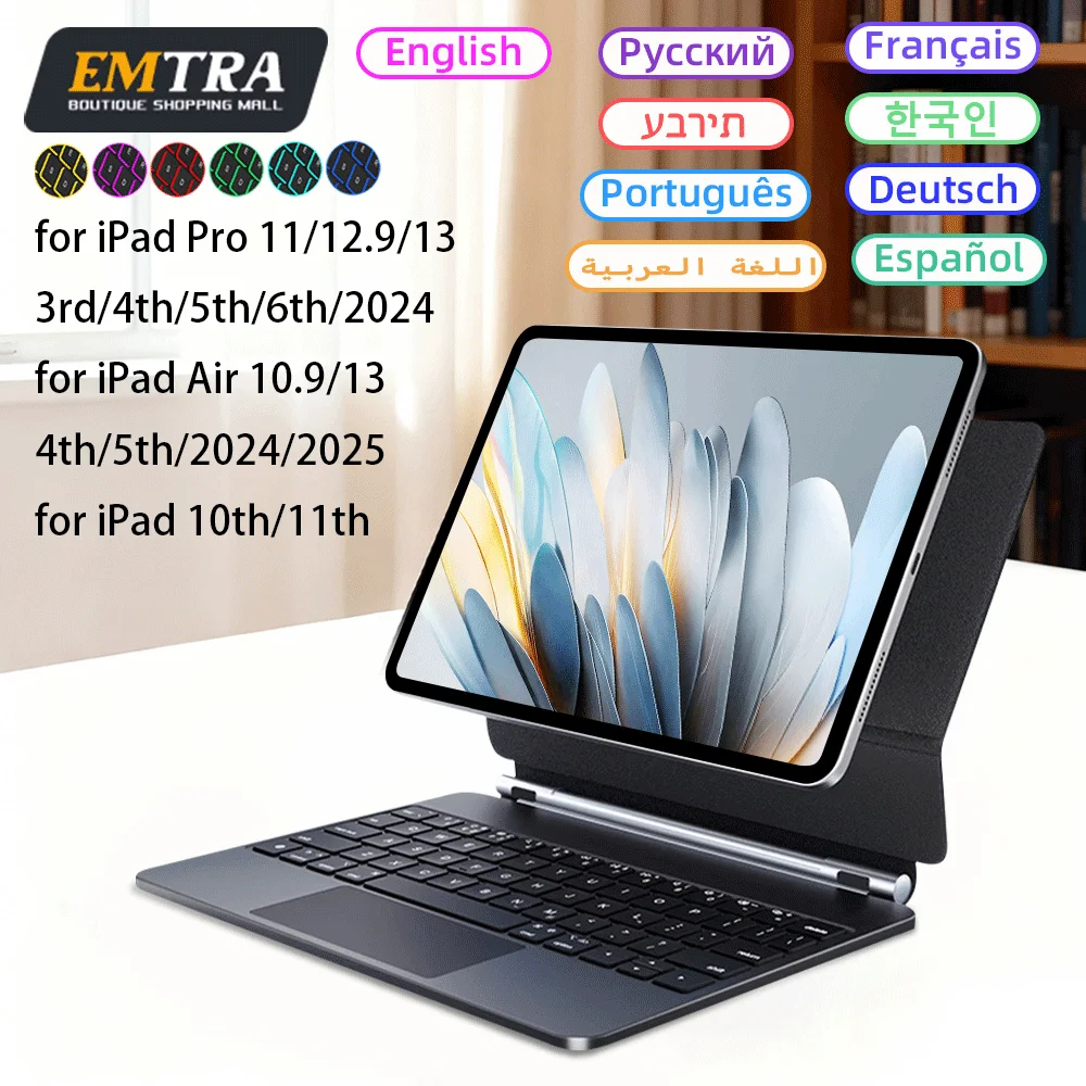 

Magic keyboard for ipad Pro 11 12.9 Air 4 Air 5 for iPad 2025 10th 11th Generation 12.9 6th 5th 4th 3rd Gen Magnetic Smart Cover