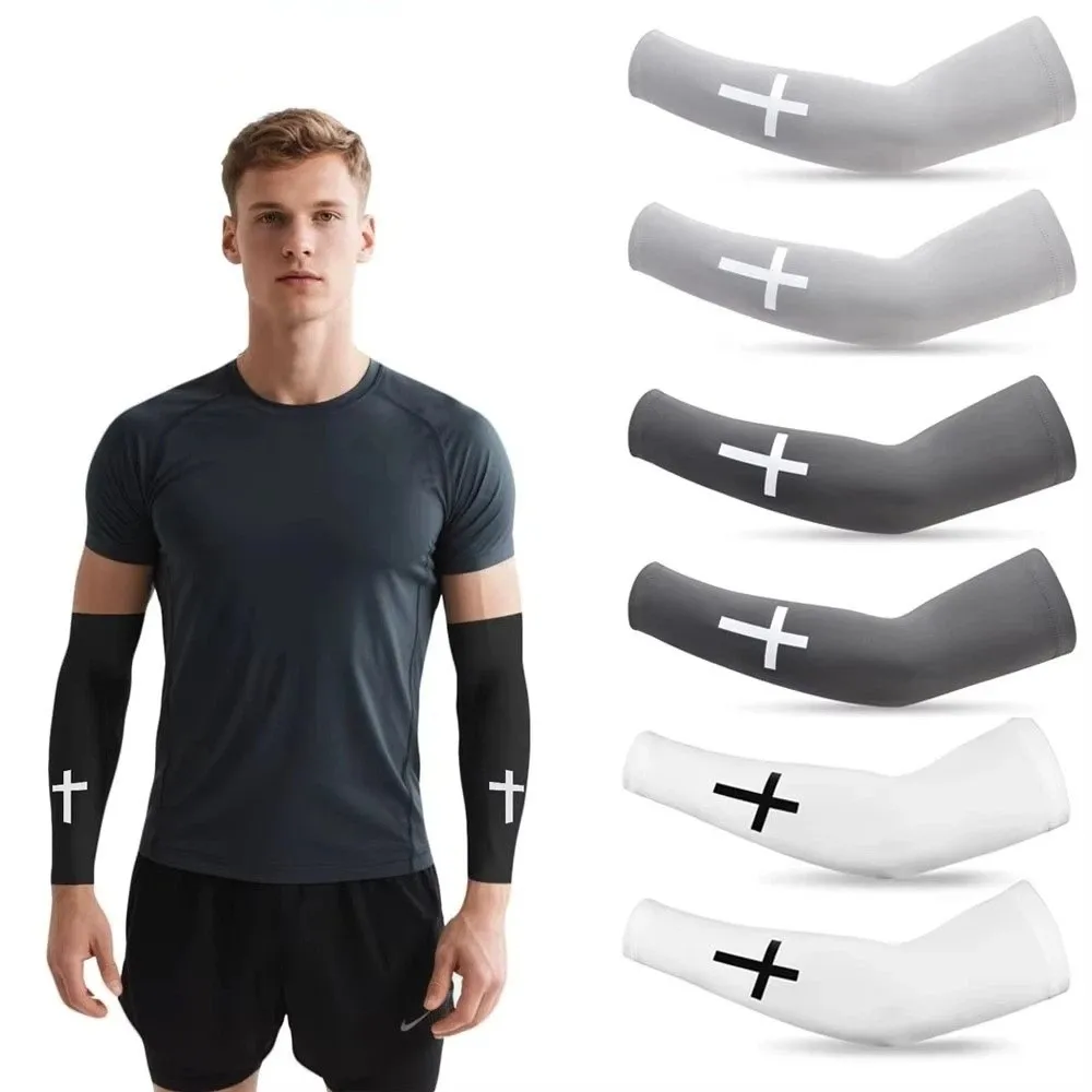 

Lightweight Sports Cooling Arm Sleeve Elastic Fabric Cooling Effect UV Protection Arm Covers Ice Silk Armguards Cuff