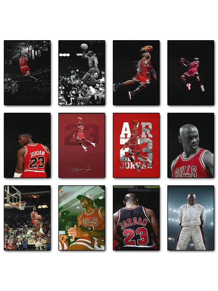 Affiches et impressions sur toile de joueurs de basket-ball célèbres M-Michael Star J-Jordan, art mural pour le salon, décoration de la maison