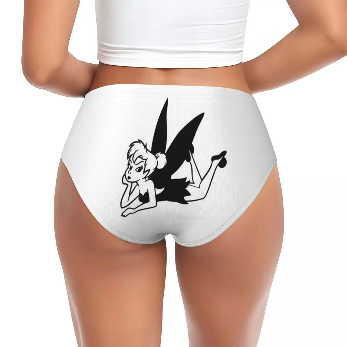 Custom Women New Cartoon Tinkerbell Brief Panties Female Soft Underwear Underpants