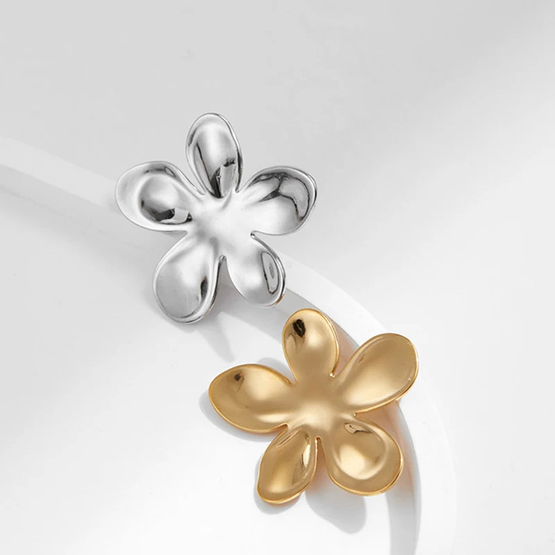 بريسكا | دبابيس زهرة معدنية جديدة للنساء من الفولاذ المقاوم للصدأ إكسسوارات الملابس المطلية بالذهب عيار 18 قيراط بالجملة #4