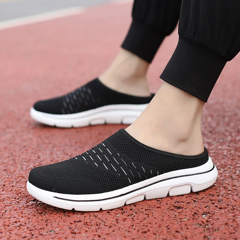 

Unisex Large Size 35-48 Lightweight Slip-On Net Shoes Couple Style Flat Head Slippers Men's Style Flexible And Breathable