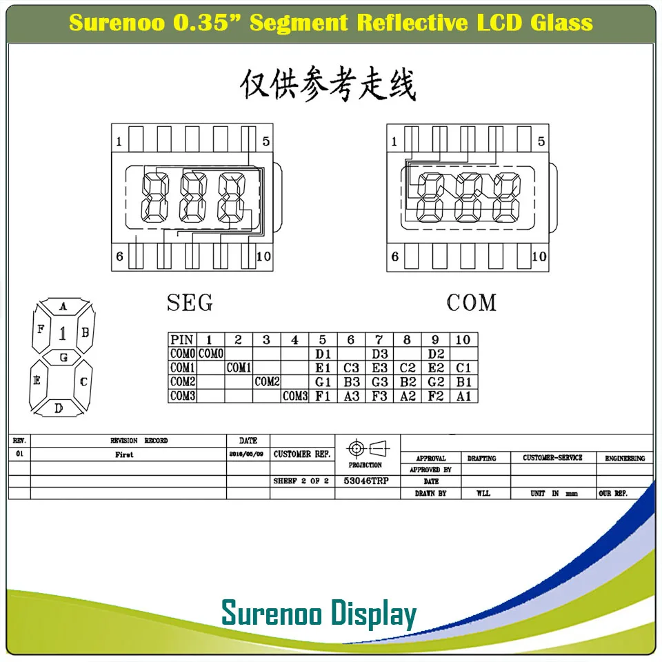 Imagem -06 - Surenoo-módulo de Exibição Lcd de Segmento Digital Menor Caneta 3d Print Painel de Vidro 035 Bits 8