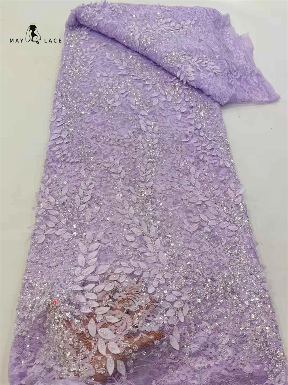 

Luxury Embroidery African Mesh Beaded Lace Fabric 2025 Nigerian French Sequins Net Lace Fabrics For Wedding Party Dress Sewing