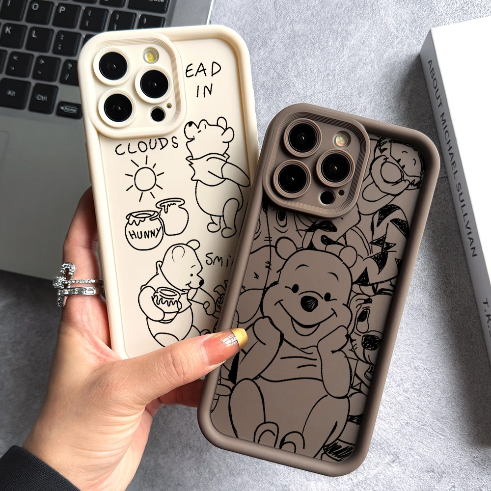 Funda de teléfono Pooh Bear Lines para Motorola Moto Edge 70 G86 G56 G15 G24 50 G35 G05 G34 G75 G PLAY G85 60 Neo Fusion Stylus Pro 5G