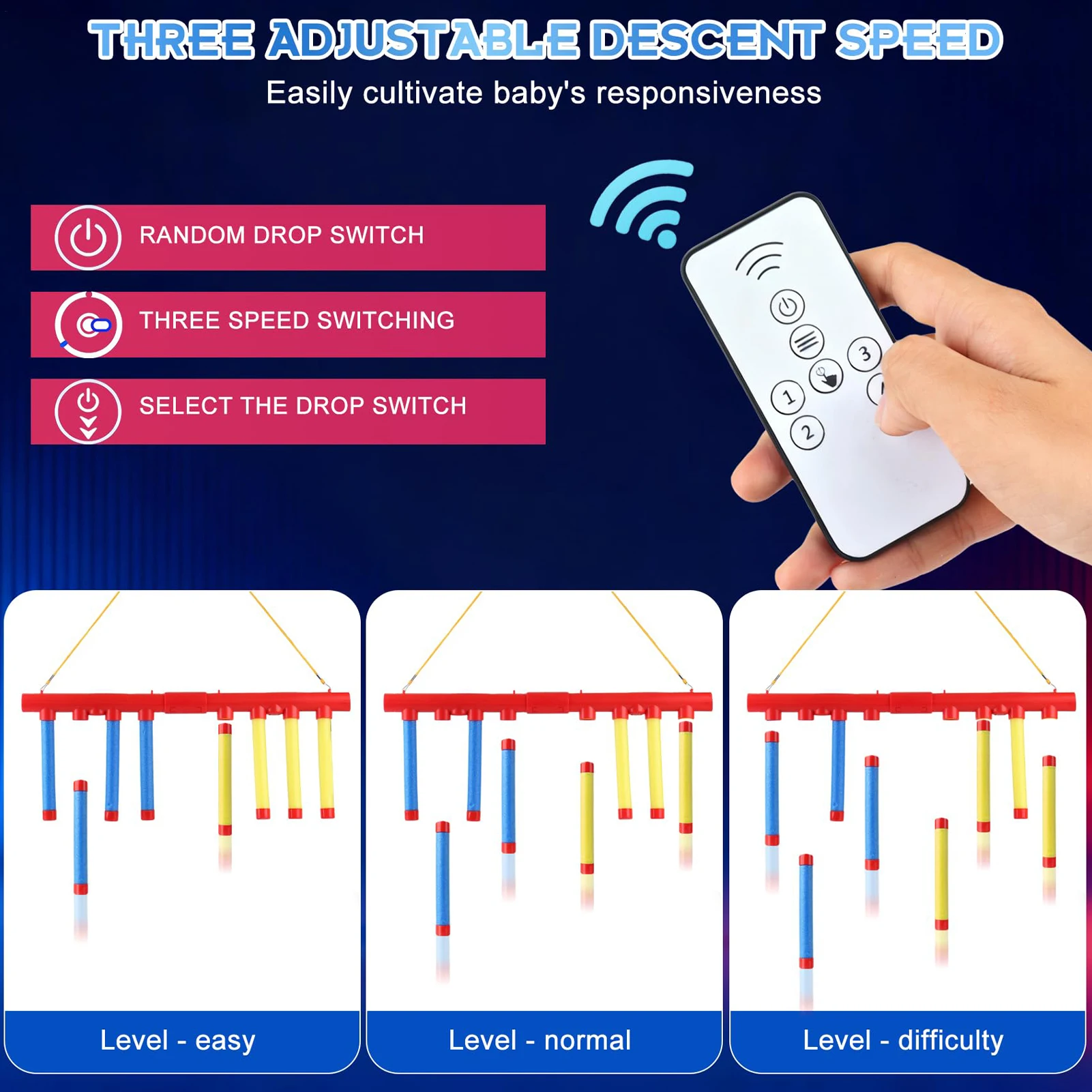 Adults Kid Catching Sticks Game Falling Sticks Catching Sensory Toy Party Game Drop Catch Win Reaction Training Reflex Challenge