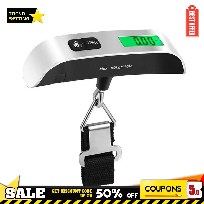 Báscula portátil Digital con pantalla LCD, herramienta electrónica para colgar equipaje, Maleta de viaje, pesa, bolsa de equipaje, balanza de peso,