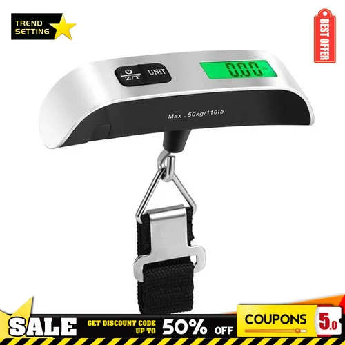 휴대용 디지털 LCD 디스플레이 110lb/50kg, 전자 수하물 걸이 가방, 여행용 무게, 수하물 가방, 무게 균형 도구