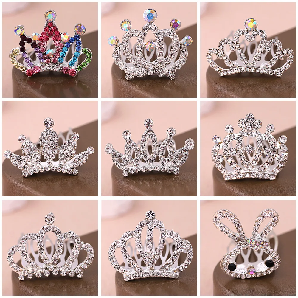 1/5pcs Multiple Styles Pet Hair Clip Crown Diamonds Hair Ornament Teddy Dog Cat Cute Pet Hairpin Puppy Hair Grooming Accesorios