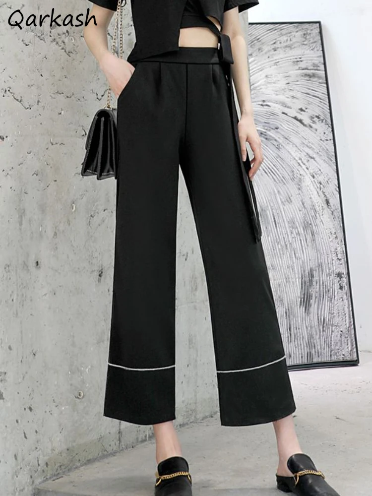 

Ankle Length Pants Women Clothing Panelled Baggy Joggers Vintage Wide Leg Streetwear Casual High Waisted Trousers Harajuku Lady