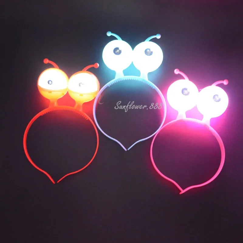 10PCS LED Light Up Headband Blinking Glowing Hairband Alien Head Wear Eye Ball for Birthday  Wedding Festival